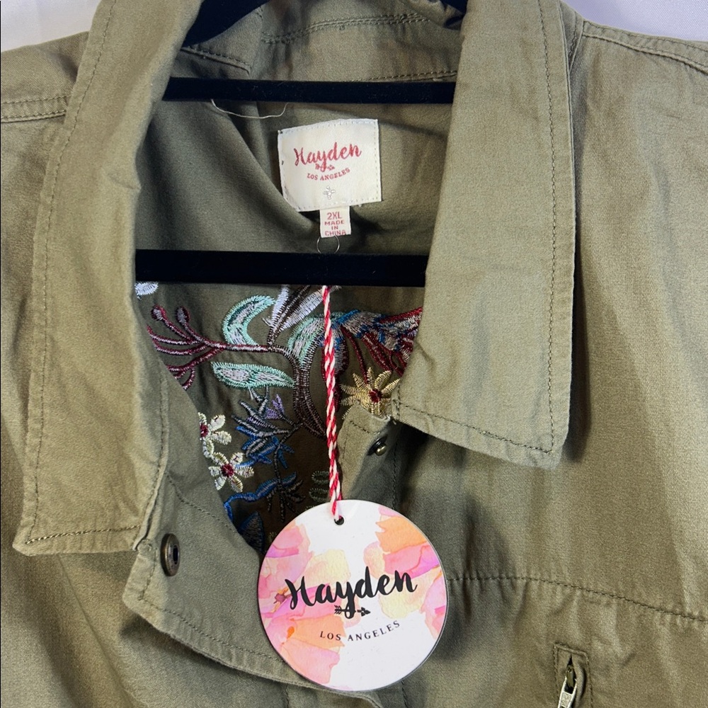 Hayden Olive Utility Jacket for Women - Picture 2 of 8